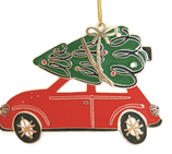 Decorazione in metallo per albero di Natale - auto di Natale