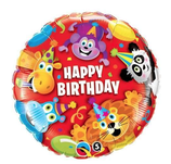 Palloncino in Foil 18" Festa di Compleanno con Animali "Happy Birthday"