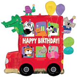 Palloncino in Foil 28" Super Shape Happy Birthday "Party Bus"