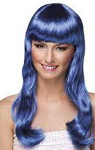 parrucca lunga blu