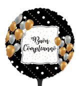 PALLONCINO MYLAR BUON COMPLEANNO PRESTIGE 45 CM