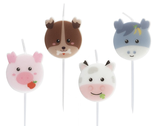 Candelina Picks Animali Fattoria "Happy Farm" 4pz
