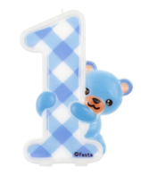 Candelina Azzurra con Orsacchiotto N.1 "Blue Teddy"
