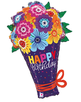 PALLONCINO IN FOIL 34" SUPER SHAPE HAPPY BIRTHDAY BOUQUET "BOLD BLOOMS