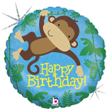 Palloncino in Foil 18" Happy Birthday "Monkey Buddy"