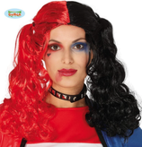 parrucca rossa e nera con codini