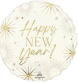 Palloncino in Foil 18" Oro con Scintille e Fuochi "Happy New Year"