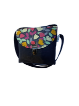 Sac bandoulière bicolore enduit tulipe
