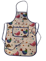 Tablier petit poule bleu 100% coton