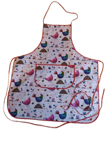 Tablier adulte  coton enduit poule