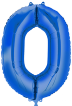 Zahl 0 Folienballon blau (66 cm)