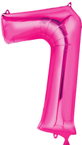 Zahl 7 Folienballon pink (66 cm)