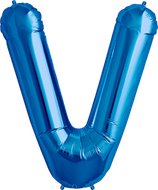 Buchstabe V Folienballon blau