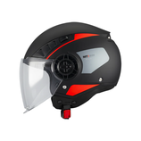 Casco Jet Mt Helmets Aeris Demure Nero Rosso Opaco