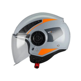 Casco Jet Mt Helmets Aeris Demure Grigio Arancione Lucido