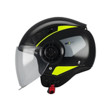 Casco Jet Mt Helmets Aeris Demure Nero Giallo Lucido