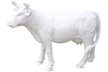 125140ROH Kuh Figur mittel steht weiß Rohling