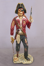 HWRIVHD-ST9728 Halloween Pirat Skelett Figur lebensgroß