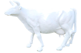 125010ROH Kuh Figur lebensgroß weiß Rohling