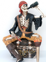 HWRIVHD-FJ Halloween Pirat Skelett Figur lebensgroß