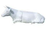 RIGBA018ROH Kuh Figur lebensgroß liegt weiß Rohling
