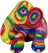 RISCA003 Elefant Figur bunt