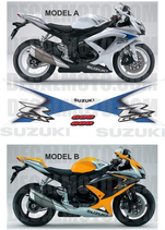 グラフィックステッカー GSX-R600 2008 WHITE ORANGE