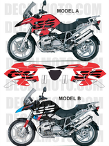 グラフィックステッカー R1200 GS 2004 - 2007 MOTORSPORT RED BLACK