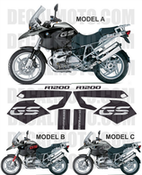 グラフィックステッカー R1200 GS 2004 - 2007 TRIBUTE GREY