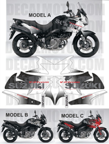 グラフィックステッカー VSTROM DL 650 2004 - 2011 WORLD BLACK