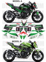 グラフィックステッカー Z750 2007 2012 SBK TRIBUTE BLACK GREEN