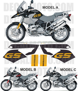 グラフィックステッカー R1200 GS 2004 - 2007 TRIBUTE BLACK