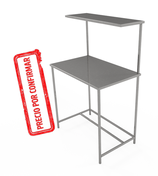 Mesa de trabajo para laboratorio Inox con cubierta de Teflón - Curie CS-Mesalab-tef