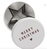 Ib Laursen Metalldose "Merry Christmas" mit 3 Sternen-Ausstecher