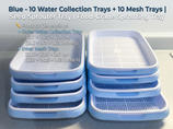 PBlue - 10 water collection tray + 10 mesh traySeed Sprouter Tray | Food Grade Sprouting Tray 蓝色 - 10个接水盘 + 10个网格盘 种子发芽盘 | 食品级发芽盘