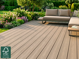 WPC Terrassendiele, massiv XL, CoEx (coextrudiert), Wendediele Urban Greige/Tropical Brown, 20x200x3000 mm