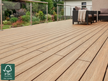 WPC Terrassendiele, massiv, CoEx (coextrudiert), Wendediele Golden Timber/Stone Grey, 20x140x5000 mm