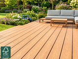 WPC Terrassendiele, massiv XL, CoEx (coextrudiert), Wendediele Golden Timber/Stone Grey, 20x200x5000 mm