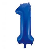 Zahlenballons XXL - ca. 86cm hoch - Ballonfarbe blau  - geeignet für Luft oder Helium - unbefüllt