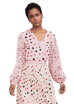Bedruckte Bluse mit Plisseeärmel von RIANI Gr. 40