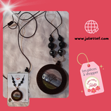Collier pierres naturelles et bois avec arbre de vie - nature