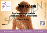 Bon cadeau - pour un massage d'1h au choix