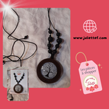 Collier pierres naturelles et bois avec arbre de vie - ancrage