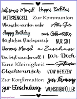 3D Rub-ons Reagenzglas / Klötzchen Texte