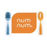 NumNum - Cuillères d'apprentissage orange/bleu