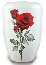 Naturstoffurnen mit Blumenmotiven