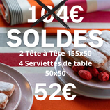 Ensemble 2 JETE DE TABLE 155X50 et 4 serviettes de table 50x50