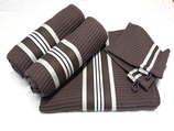 Linge de Bain sans frange Ecru, Chocolat, Framboise ou Etain