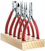 Assortiment de 5 pinces sur support en bois - HOROTEC