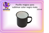 Pocillo  Peltre Mágico para Sublimar Color Negro Mate.